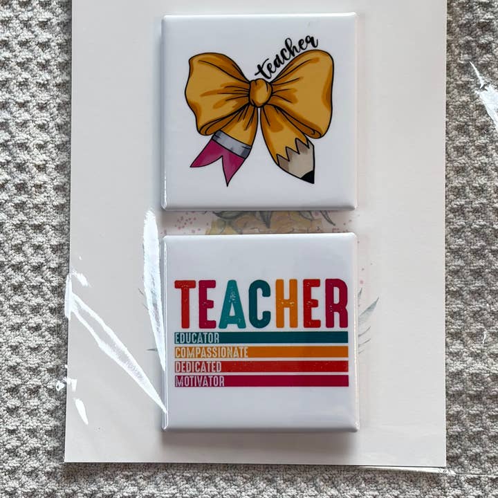 Teacher 1 Fridge Magnet Set- Handmade Fridge Decor for wholesale by Made With Aloha Magnets,llc