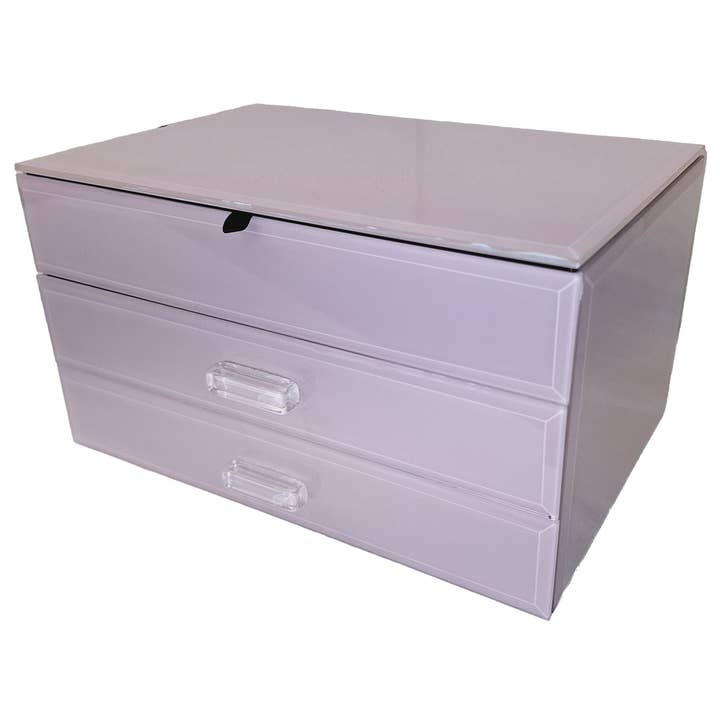 3057 Pink Glass Jewellery Box for wholesale by Mele and Co UK/ EU