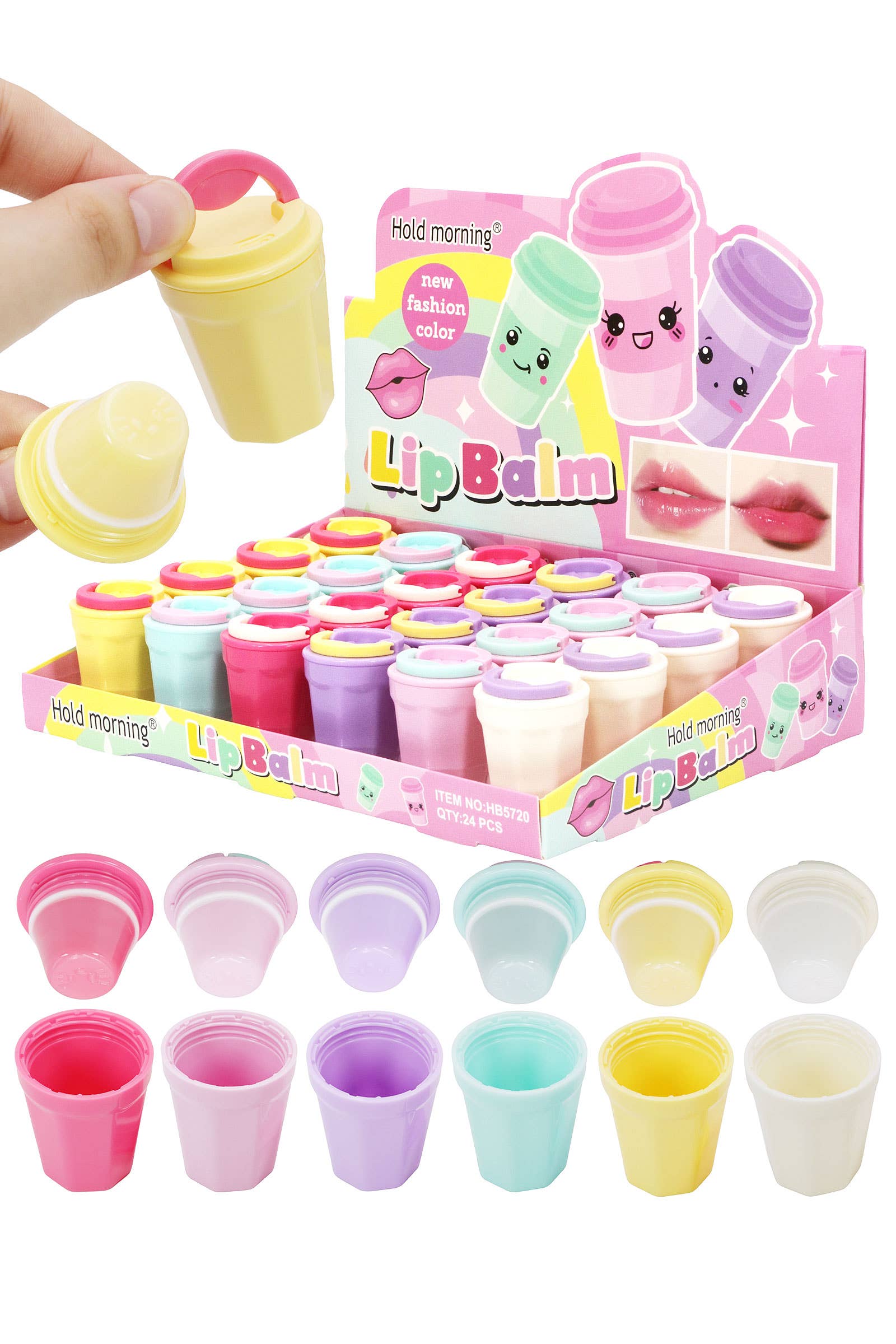 ASSORTI Baume à lèvres parfumé tasse de café Pastel Café - 24 pièces en vente sur Faire0