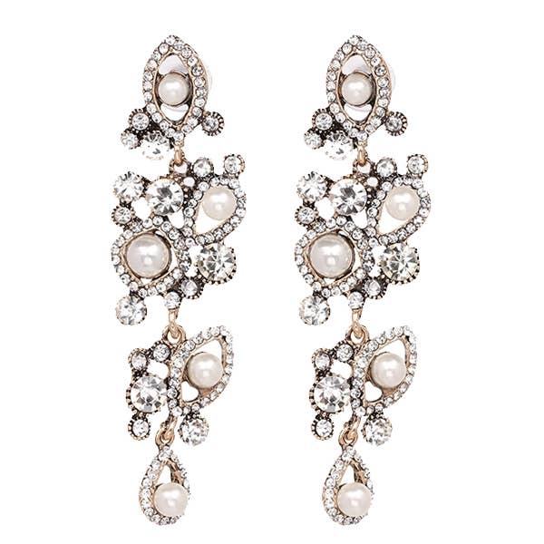 Regal parel- en kristallen oorbellen voor wholesale door Jak & Fox