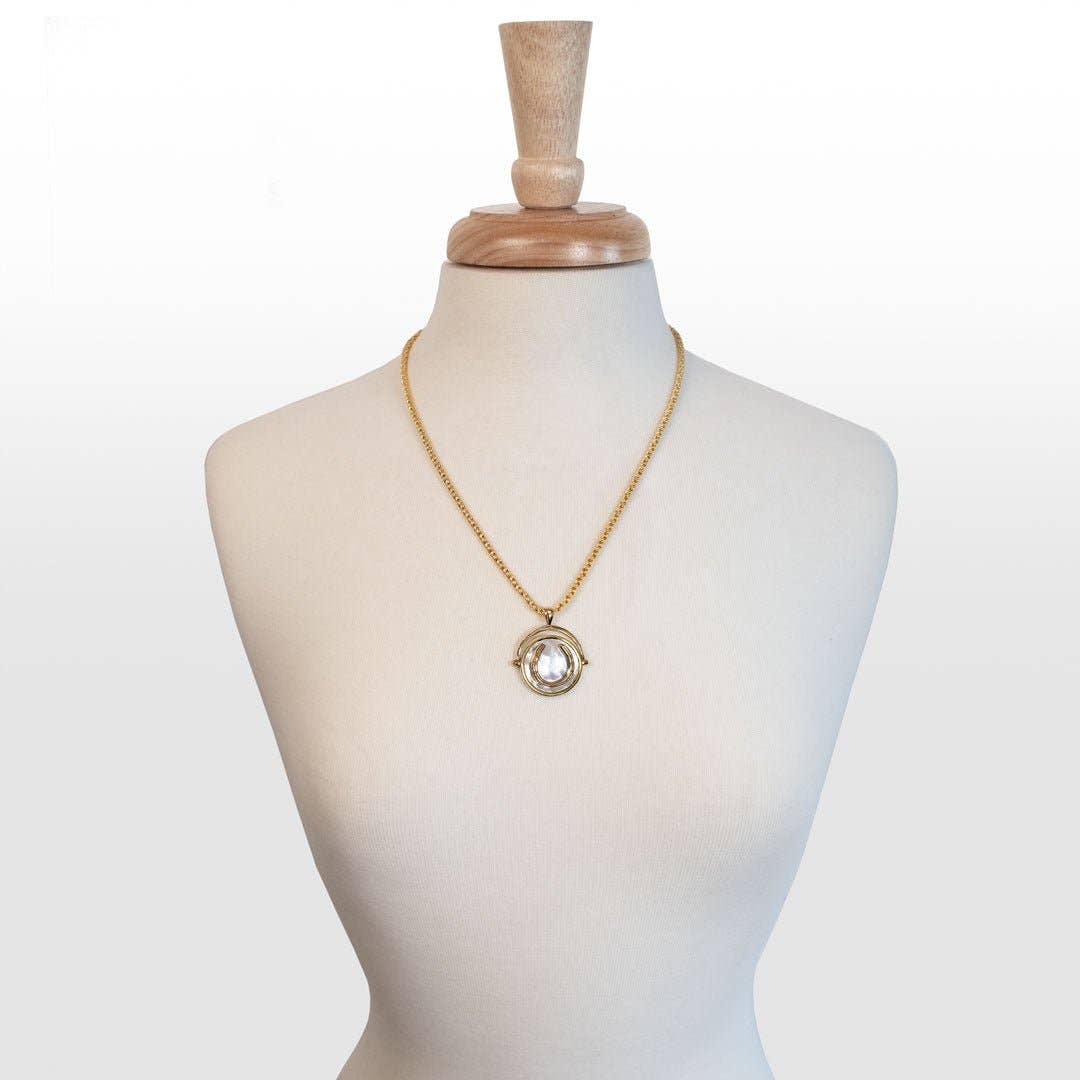 URBAN-EQUESTRIAN - Wholesale Pendant/Charm Necklace - Cody - Two Tone Crown Coin Horseshoe Necklace5