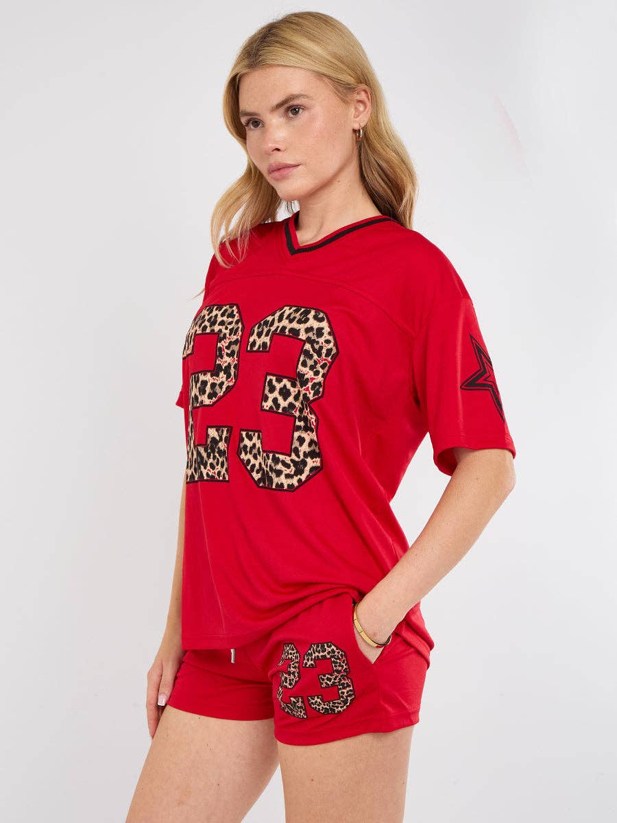 AX Labels - Wholesale Top & Short Set (NOT Loungewear) - Women's - Leopard Print 23 T-Shirt With Shorts Co-ord49