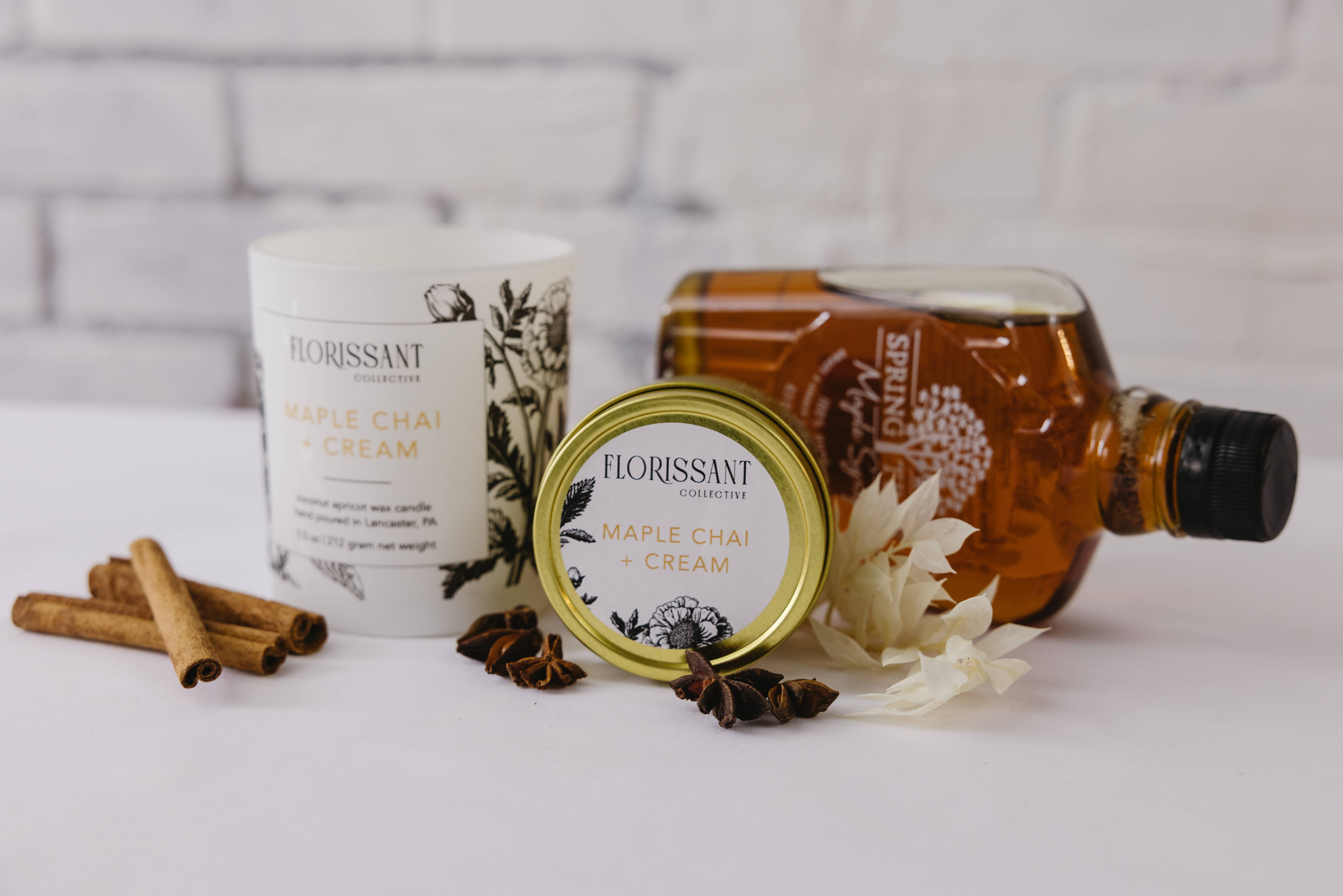 Florissant Collective - Wholesale Jar/Filled Candle - Maple Chai + Cream Candle Tin1
