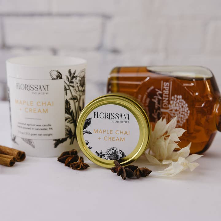 Florissant Collective - Wholesale Jar/Filled Candle - Maple Chai + Cream Candle Tin1