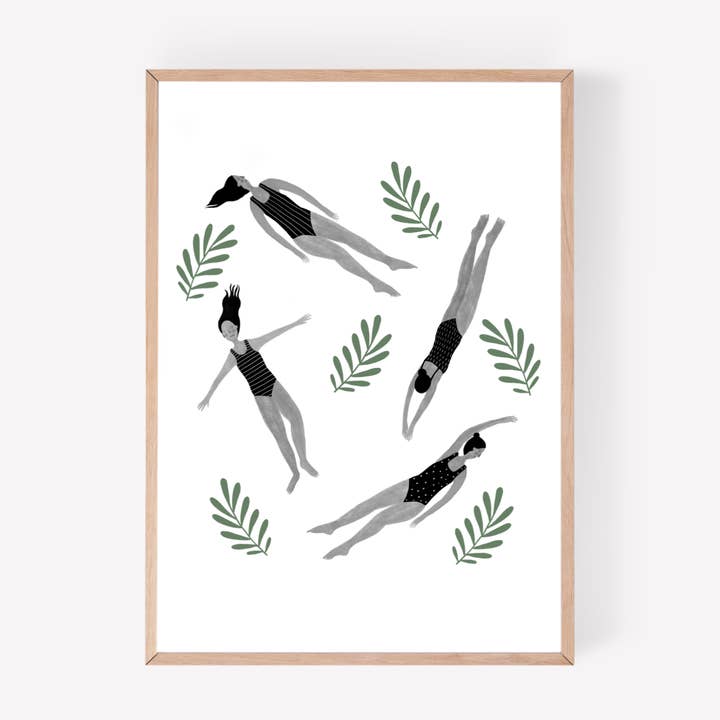 HeatherLucyJ Design - Wholesale Art Print - Wild Swimmers Art Print