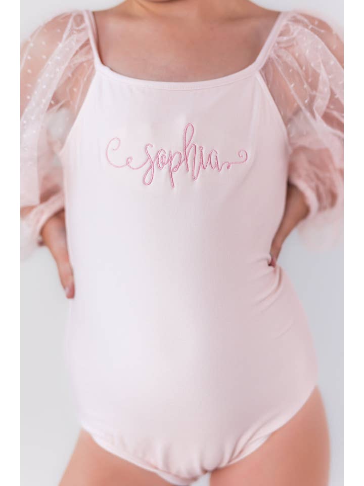 Cheeky Plum - Wholesale Leotard - Kids - Mesh Long Sleeve Leotard - Pink Bliss13