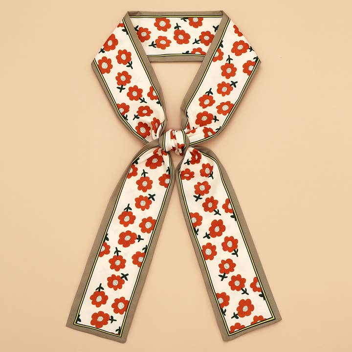 ACCITY - Wholesale Scarf - Women's - Floral Letter Print Scarf – Headband & Bag Strap_CWASC0061
