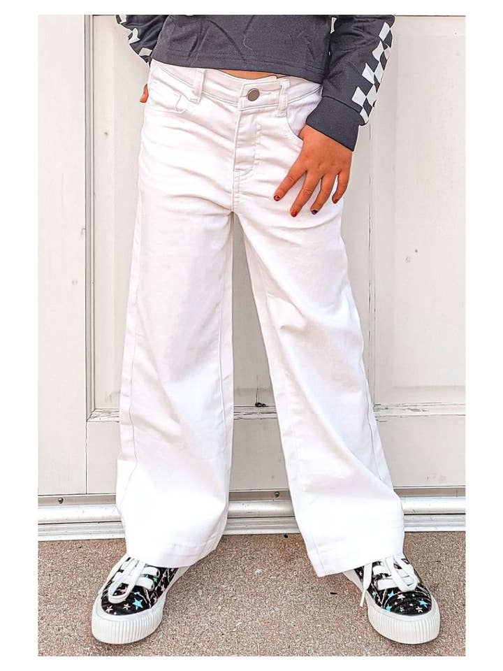 Cutie Patootie Clothing - Wholesale Jeans - Kids - GCP-23-89123A Girls Bulk Wide Leg Denim Jean Pants