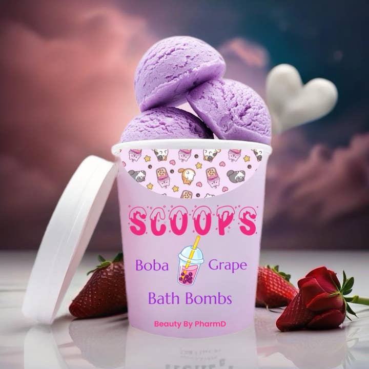 Runway Mama - Wholesale Bath Bomb/Fizz - Boba Grape Bath Bomb Scoops