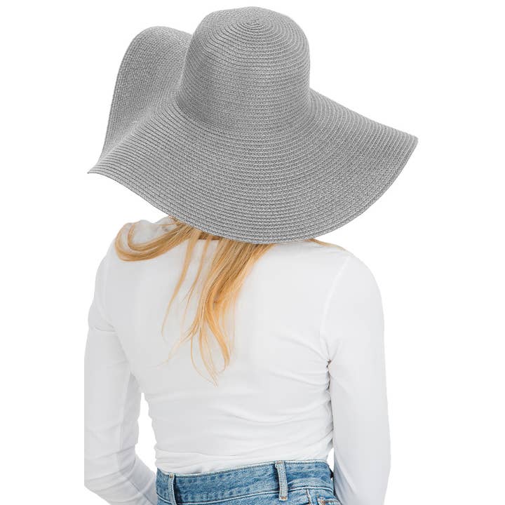 Cap Zone - Venta al por mayor Sombrero de paja - Mujer - Sombrero de sol de paja con tejido apretado, color sólido y ala ancha flexible29