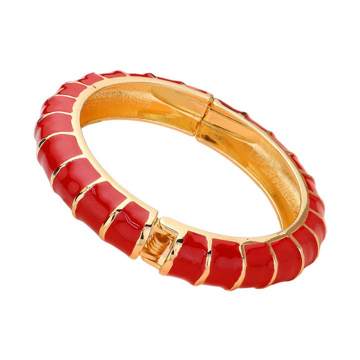 Sensibling Corp. - Wholesale Bangle Bracelet - Enamel Bamboo Hinged Bangle Bracelet3