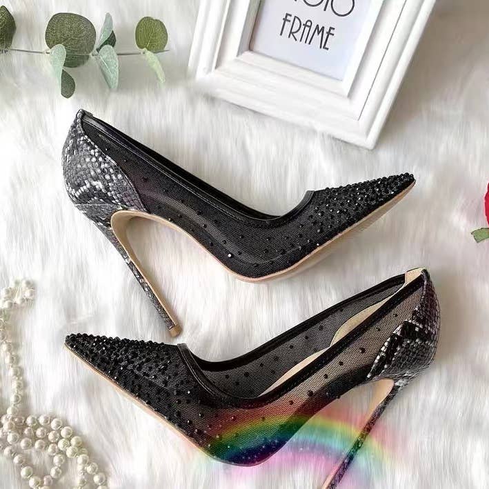 Productseeker - Wholesale High Heels - Women's - SH022 Sultry Snake Print Rhinestone Stilettos2