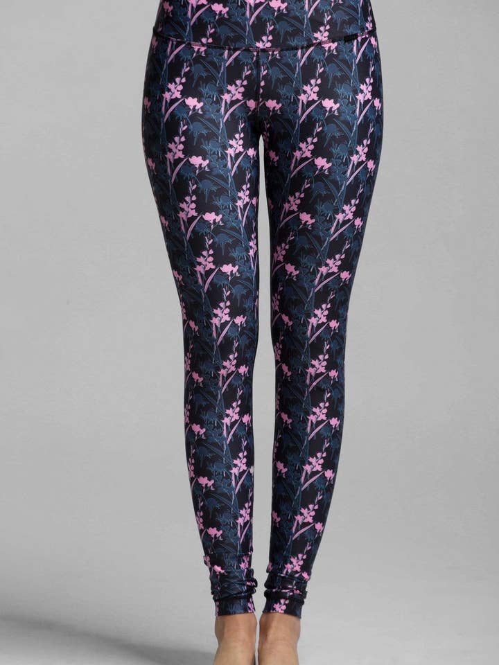 Lucky Graphic Pink Ditsy Leggings for wholesale by Titika Active