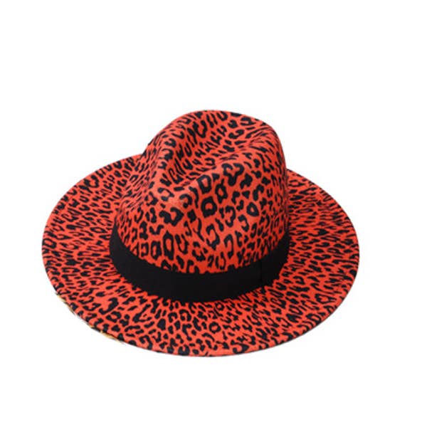 Nima Accessories Inc - Wholesale Fedora - Women's - Ladies Polyester Animal Leopard Print Belt Decor Fedora Hat1