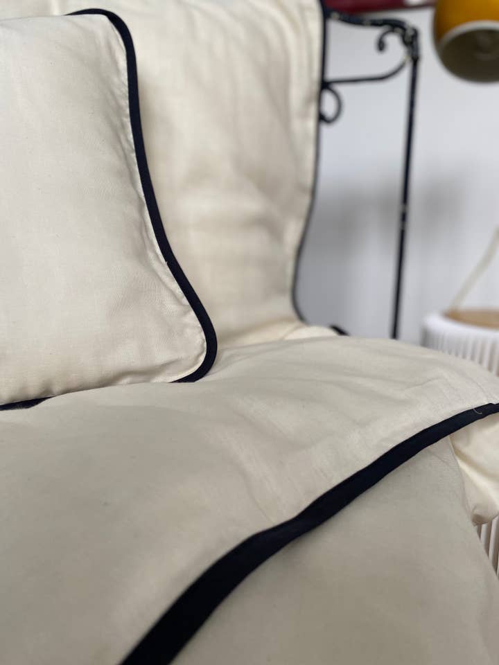 TANINO Throw//Ecru/Marinha por atacado de bihan