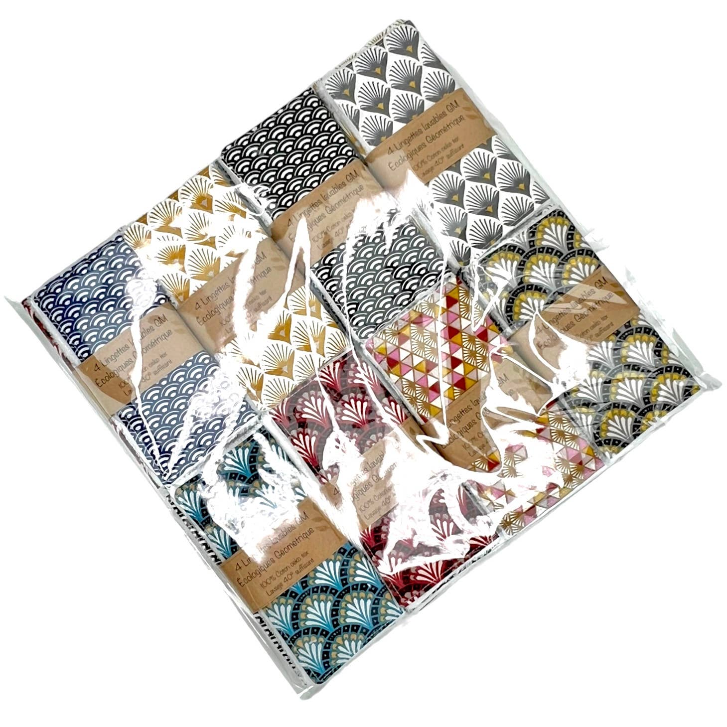 Emmanuel Création - Vente Démaquillants - Lingette démaquillante écolo grand modèle, "Géométrique"1