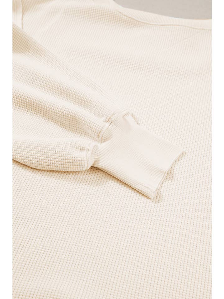 PRETTY BASH - Wholesale Knit Top - Women's - Waffle knit Bishop Sleeve Side Split Top10