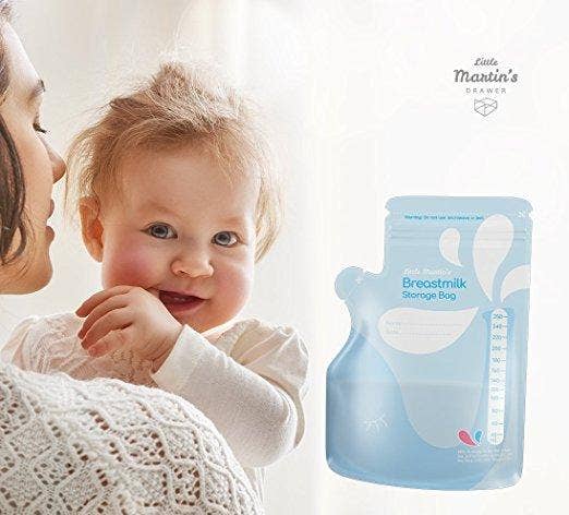 Little Martin's Drawer – Engroshandel Mælkeflaske/saftflaske – Engangsposer til opbevaring af modermælk (blå) - 60 stk.5