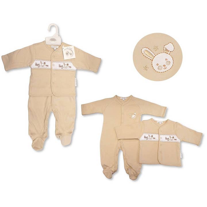 Baby Velour 2-delt sæt med smock - Kram mig for engroshandel hos Sheldon International