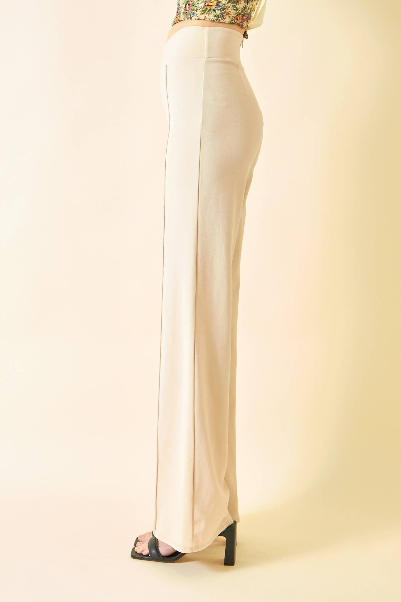 Fore Collection - Wholesale Pants - Women's - DRESSY HIGH WAISTED V CUT PINSTRIPE TROUSERS -PD5710F02