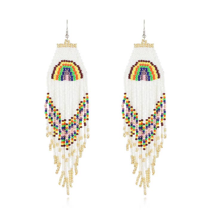 Fringe Rainbow Bead Earring ER2829-31 (6PC) for wholesale by TAPA fashion