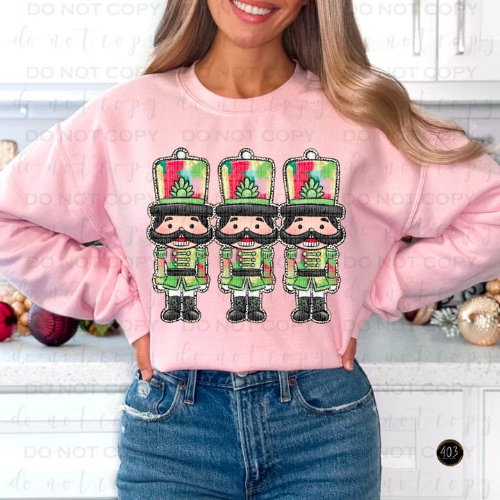 403 Designs - Wholesale Graphic Sweatshirt - Unisex - Trio Nutcrackers Crew Sweatshirt