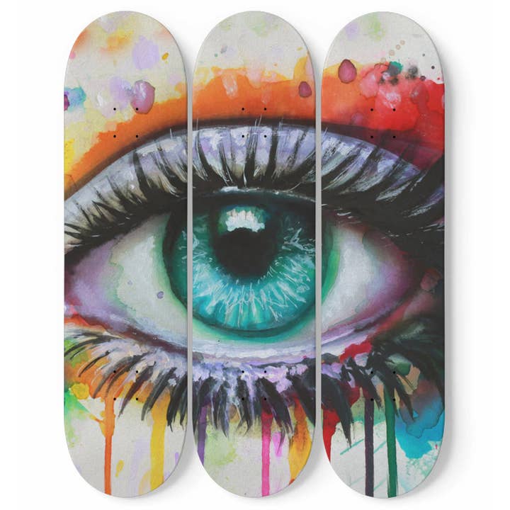 Rainbow Eye Art | 3 Skateboard Art for wholesale by SkateboardArtsy