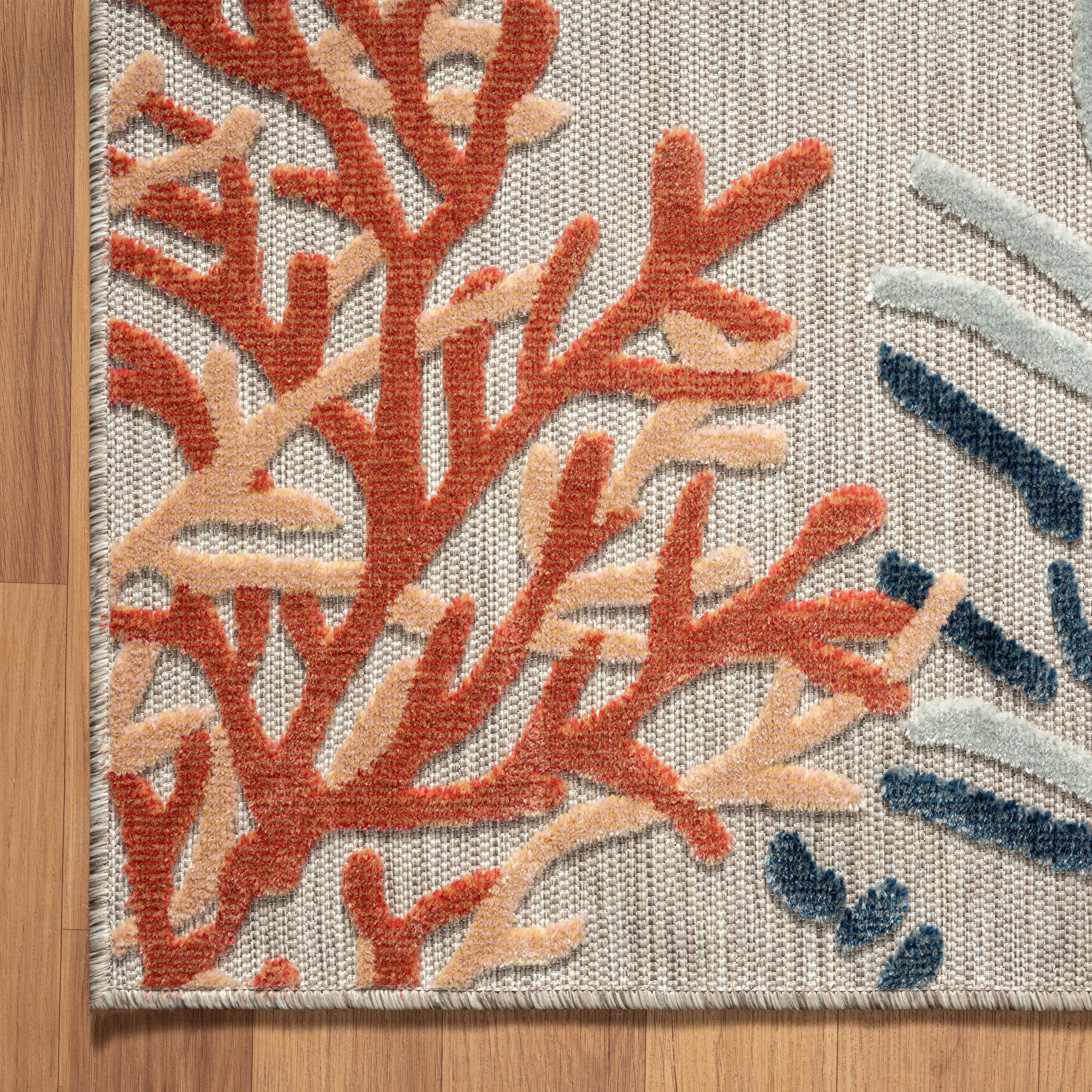 LR Home - Wholesale Area Rug - Coastal Transitional Multi-Color Indoor/Outdoor Rug9