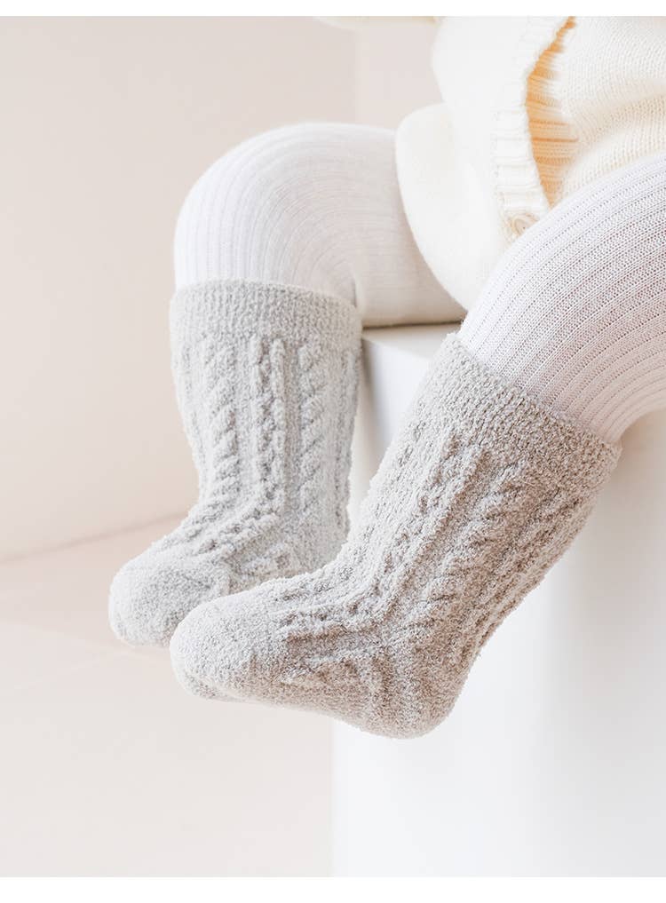 Little Trendy - Wholesale Socks - Baby - Baby newborn twist texture thickened warm socks7