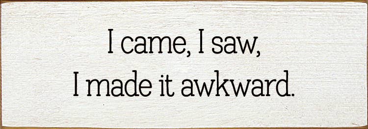 SAWDUST CITY - Wholesale Sign - I came, I saw, I made it awkward.1