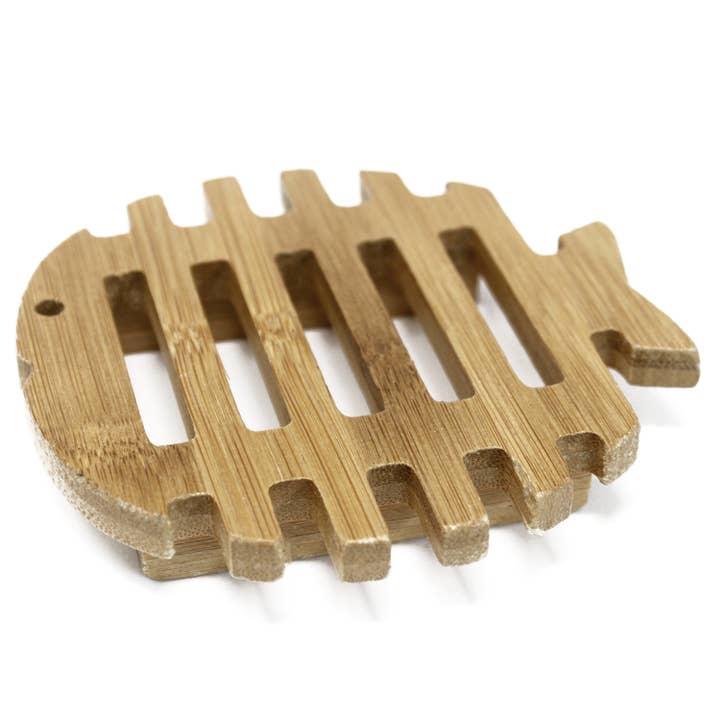 Ancient Wisdom – wholesale Bath soap dish – Hemu Wood Soap Dish - Fish