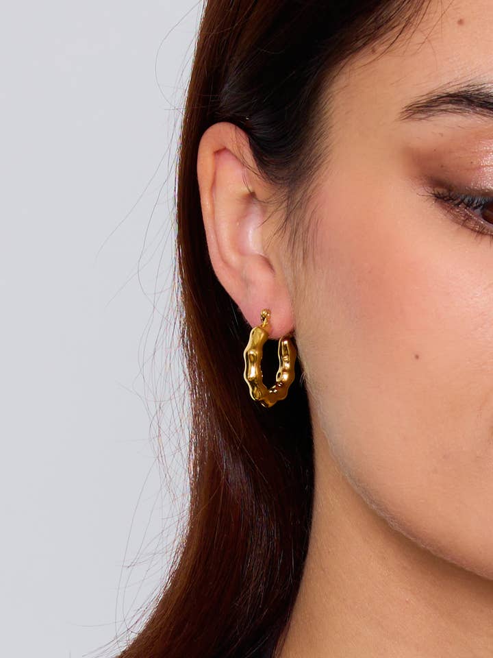 124AQ120 stainless steel hoop earrings for wholesale by BYREN | ÉLINE L'ATELIER