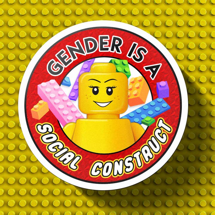 Gender is a Social Construct Bricks Prism Effect Sticker for wholesale by Sassed Studios