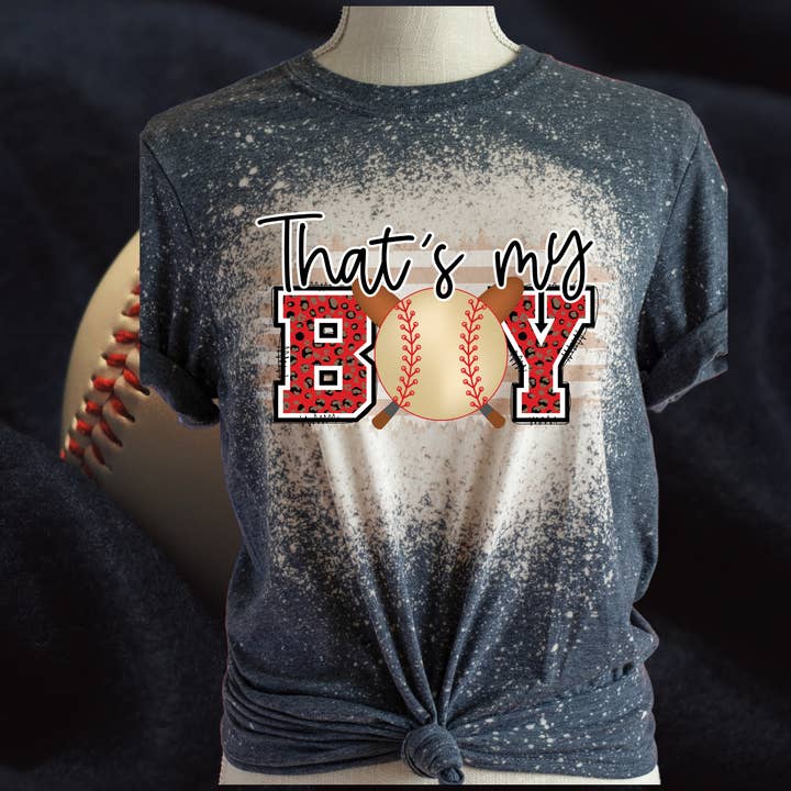 Baseball T- Shirt - Mom - Bleached Shirt - for wholesale by Small Town Southern Chic