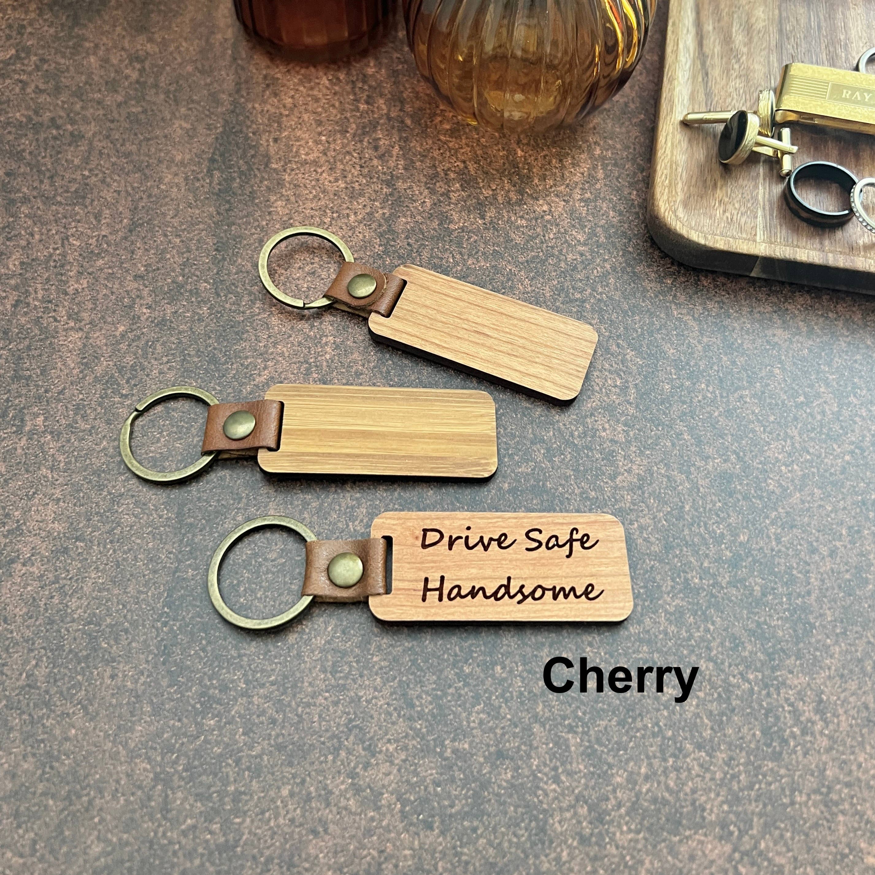 The Cutest Gifts - Wholesale Keychain - Unisex - Walnut, Cherry, and Bamboo Finished Wood Keychain Blanks4