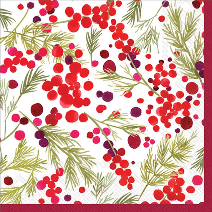 Paper Cocktail Napkins Pk/20 Merry Berries Christmas for wholesale by Boston International