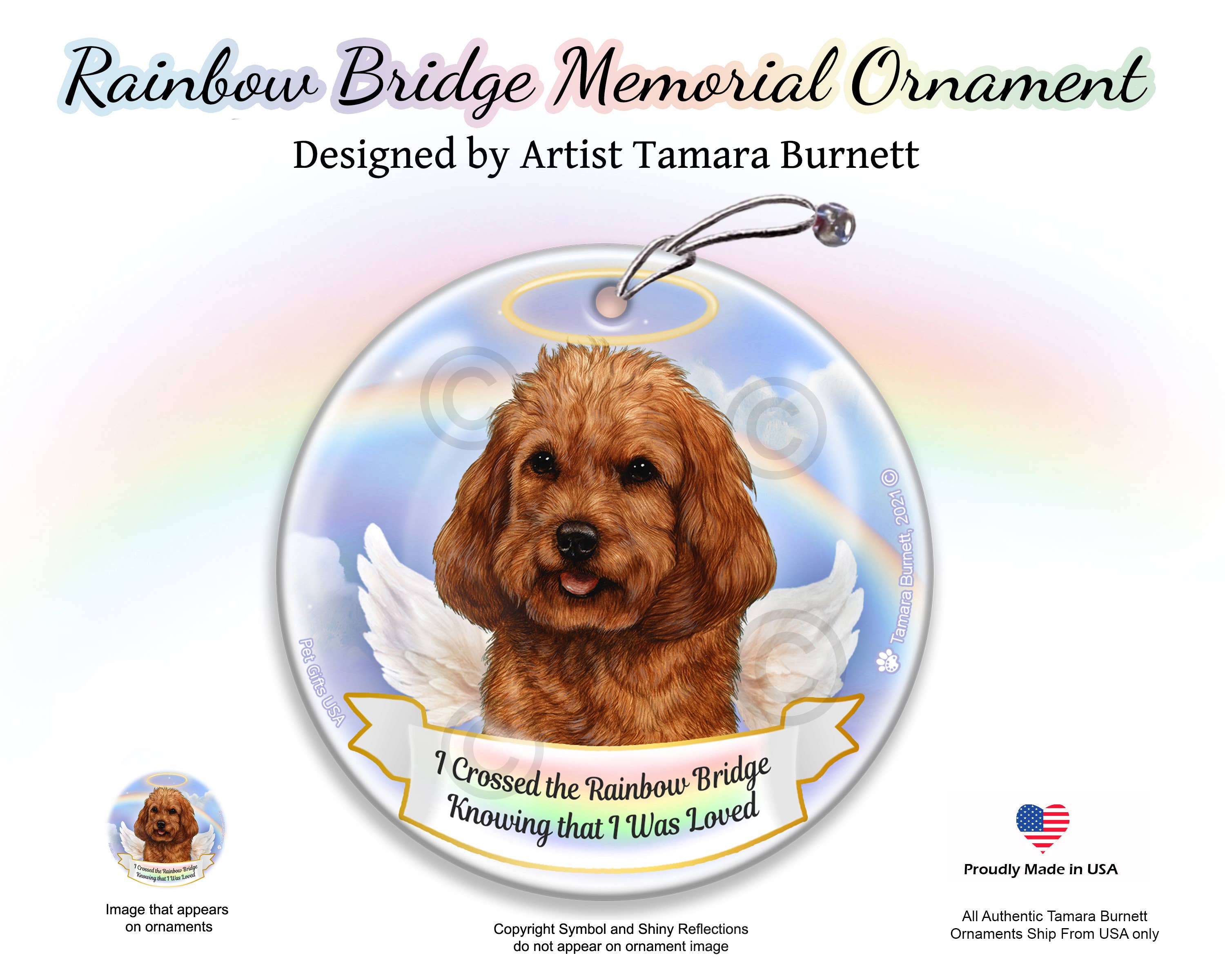 Pet Gifts USA, LLC - Venta al por mayor Adornos - Adorno conmemorativo del puente arcoíris rojo cacapoo0