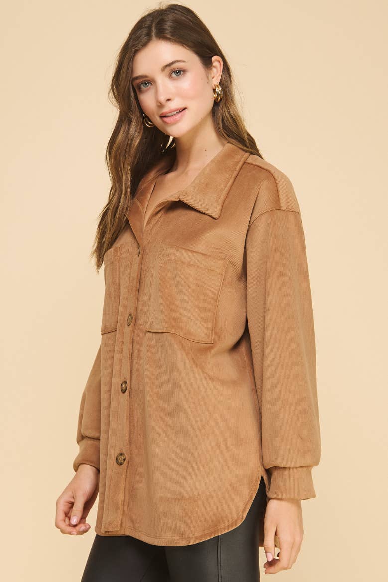 If She Loves - Wholesale Shirt Jacket/Shacket - Women's - ISJK1117 Amicis Lilian Oversized  Shirt6