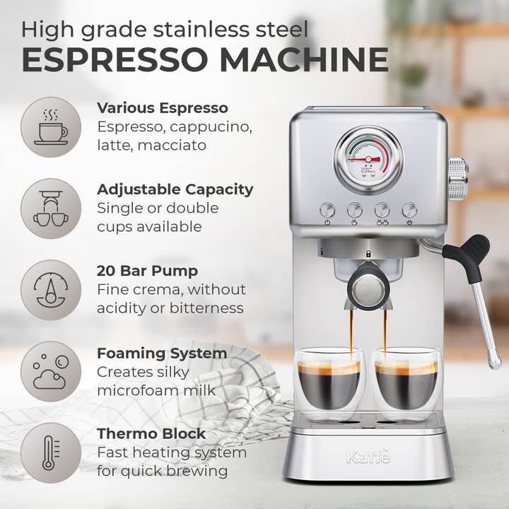 Kaffe - Wholesale Espresso Maker - Kaffe - Espresso Coffee Machine w/ Milk Frother