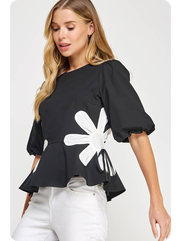 Strut & Bolt - Wholesale Blouse – Women’s - Flower Color-Block Poplin Top8