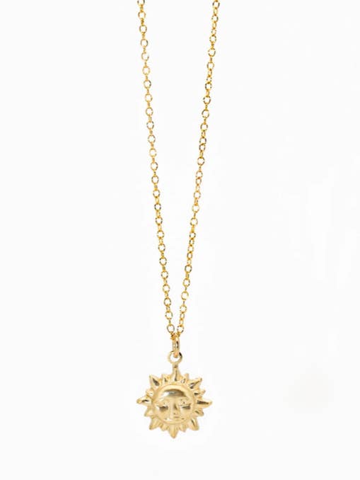 Sun Shining Down Happy Pendant Steel Necklace for wholesale by HoopLa