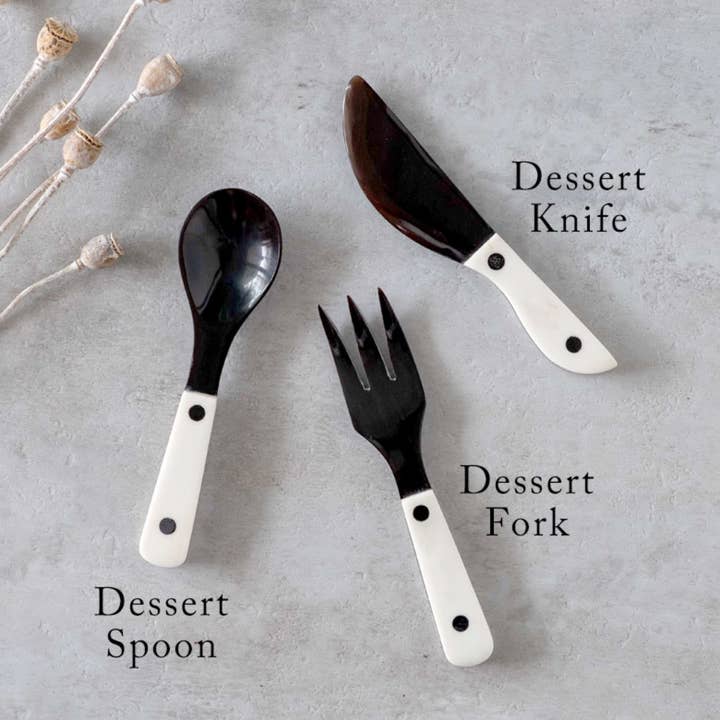 Luala Silk - Wholesale Assorted Cutlery Set - Horn Cutlery Set- Spoon Fork and Butter Knife