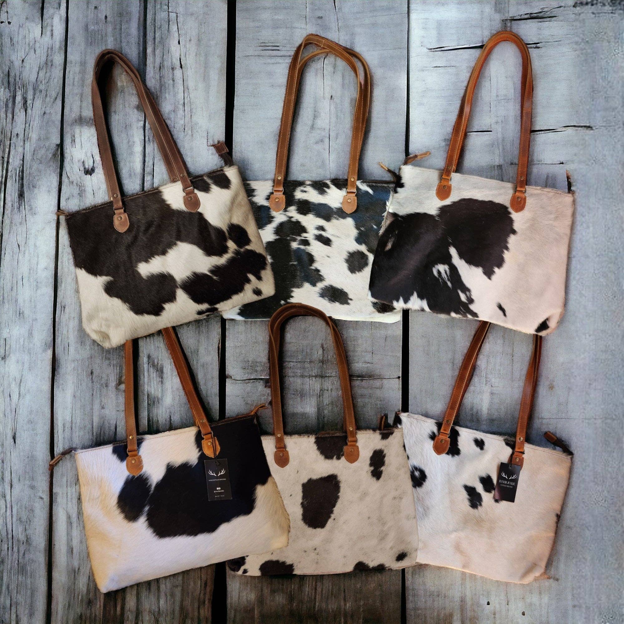 Ranch Junkie - Wholesale Tote Bag - Women's - Genuine Cowhide Large Tote Highlands Black Cowhide Tote3