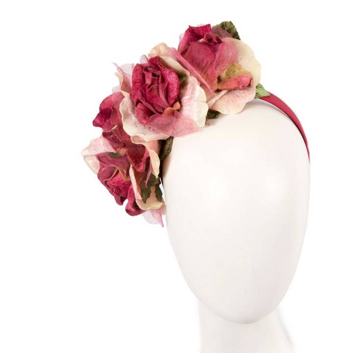 Flower headband fascinator by Max Alexander for wholesale by Max Alexander by Cupids Millinery Melbourne