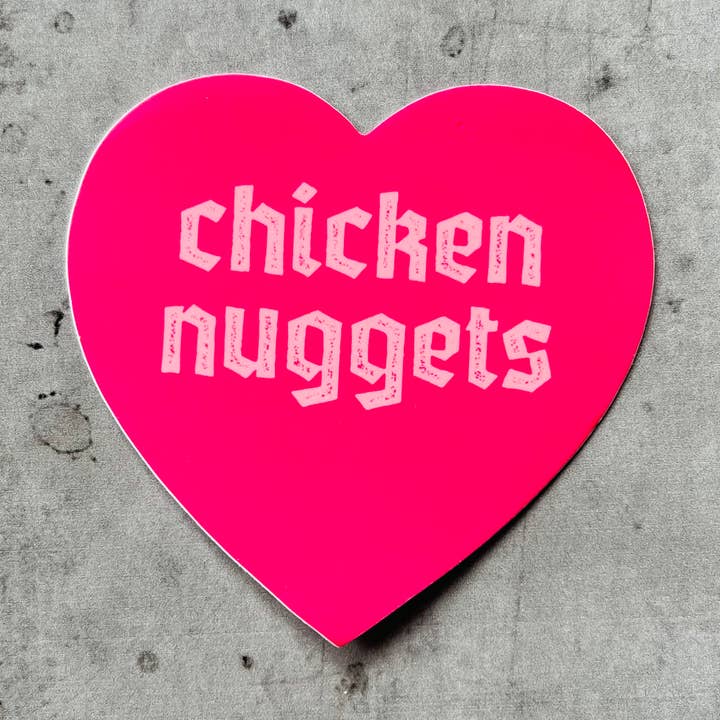 Etiqueta de Frango Nuggets Heart Sticker//brindes do restaurante de comida por atacado de The Silver Spider