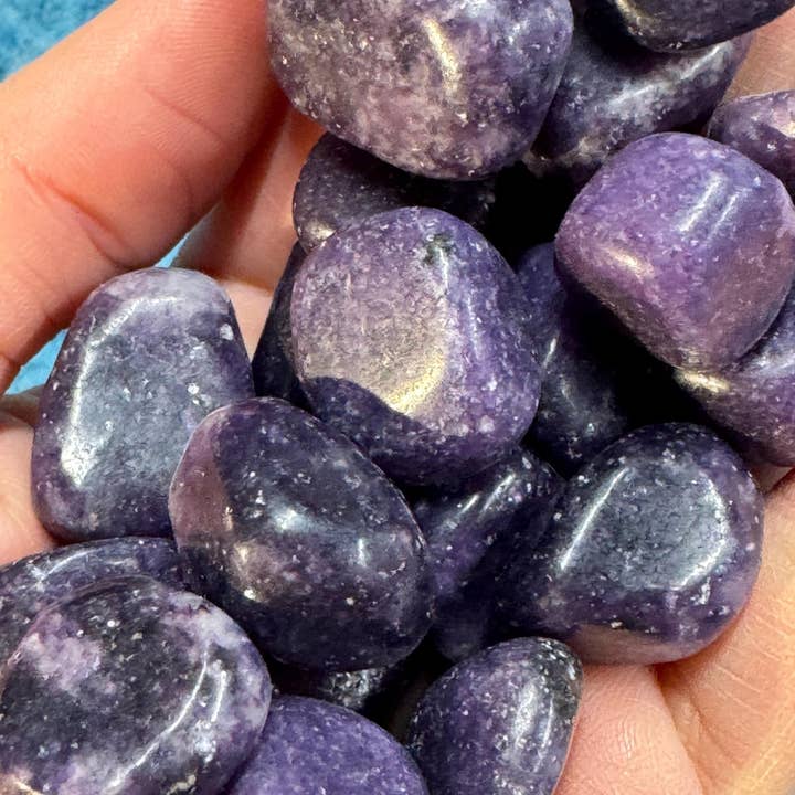 Elf Kendal Hippies - Wholesale Spiritual Stone/Crystal - Lepidolite dark purple 15-25mm tumbled stone 0.6-1inch gem0