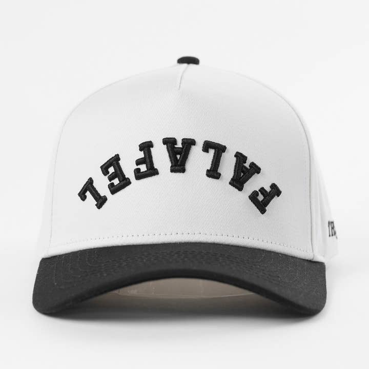 Falafel Upside Down Embroidered A-Frame Snapback Hat for wholesale by The Hungry Sloth