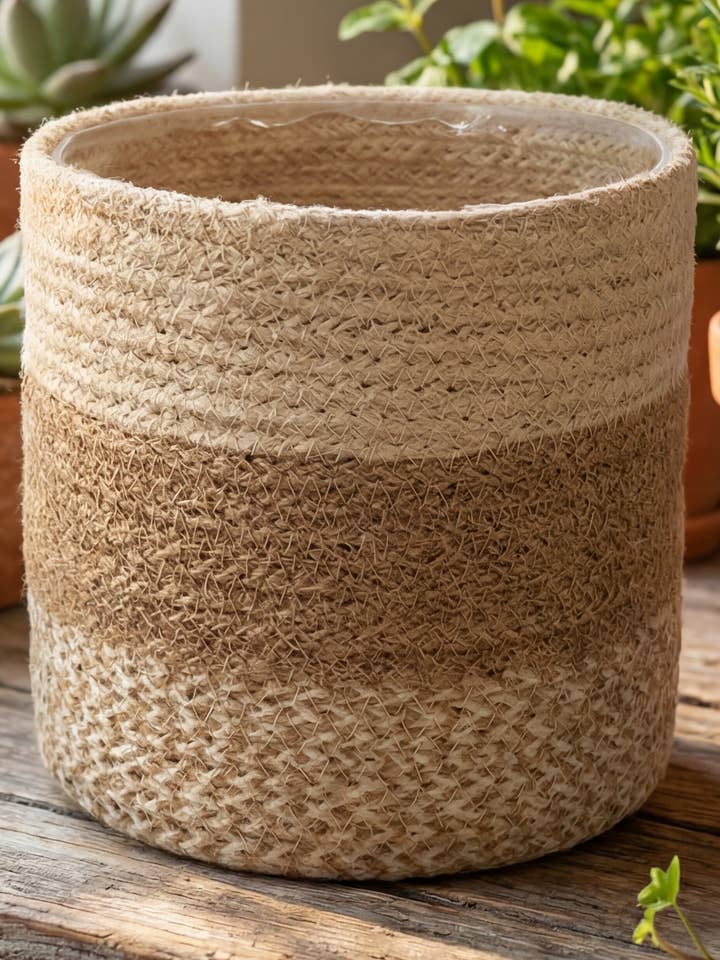 Pot de jardinière en jute tressé XL (ensemble de 6) (12,5", 12", 11", 10", 9", 8") pour la vente par Creation Jute