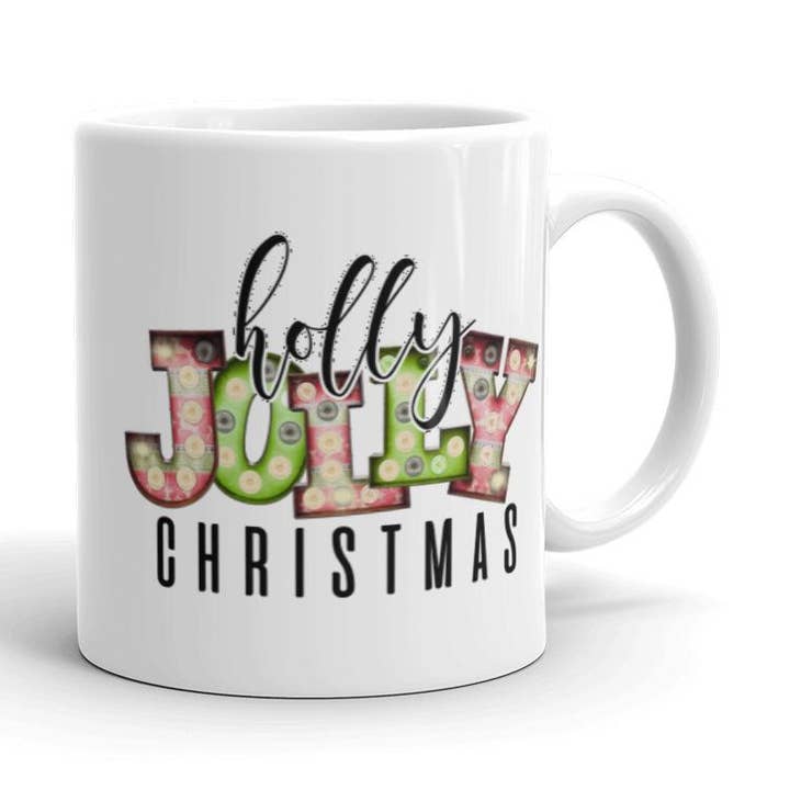 Holly Jolly Christmas Coffee Mug for wholesale by Words of Ivy