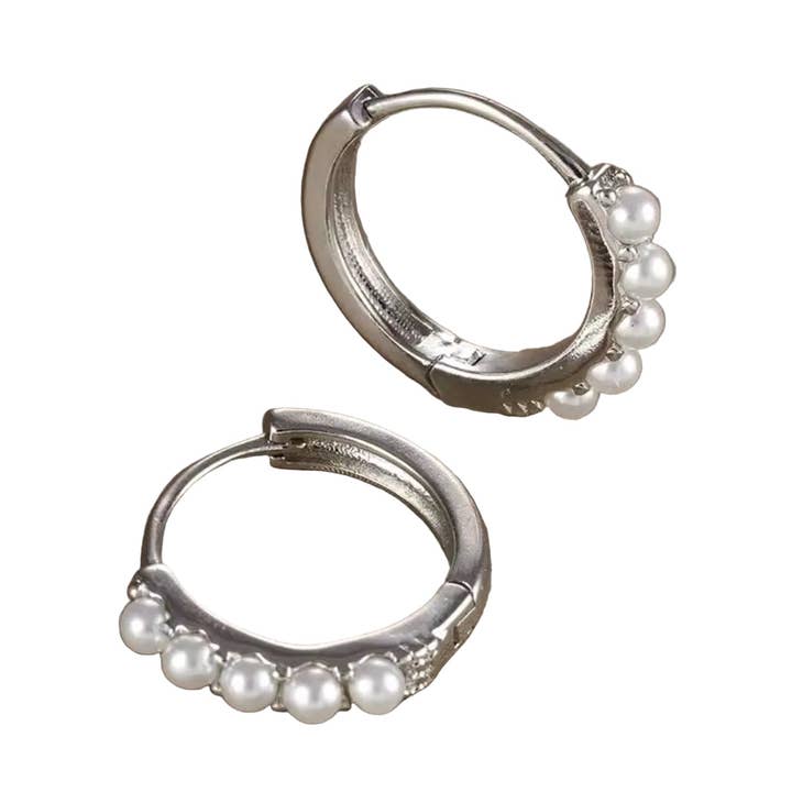 Pearl Hoop Earring for wholesale by Royce and Oak